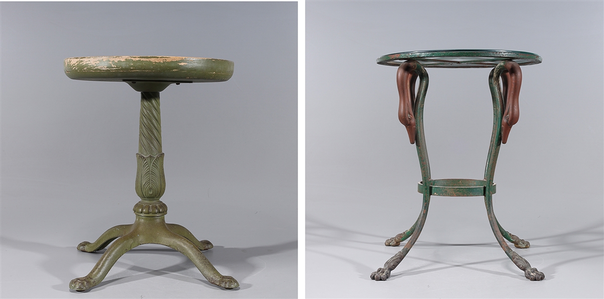 Two various pedestals, one wood
