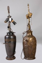 TWO VASIFORM MIXED METAL TABLE