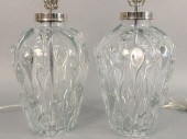 TWO VAUGHAN CRYSTAL GLASS TABL
