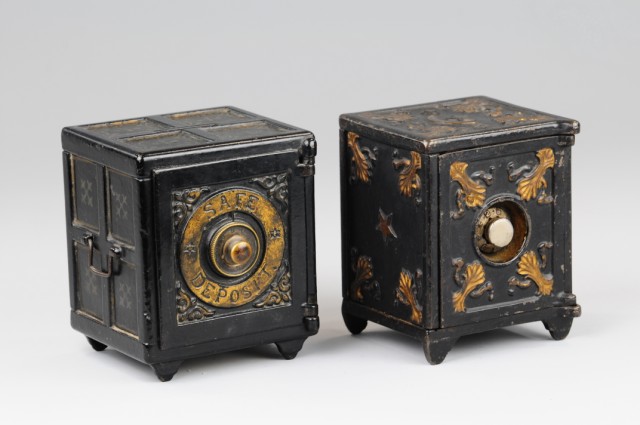TWO VAULT SAFE STILL BANKS Includes