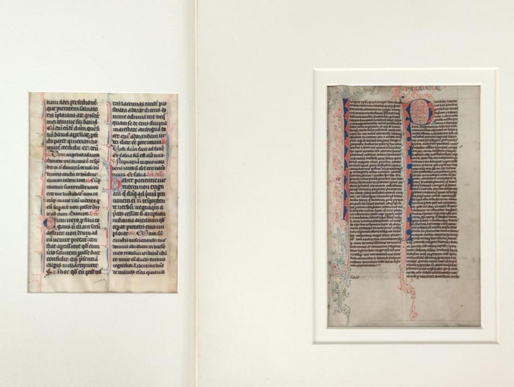 TWO VELLUM LEAVES FROM AN
