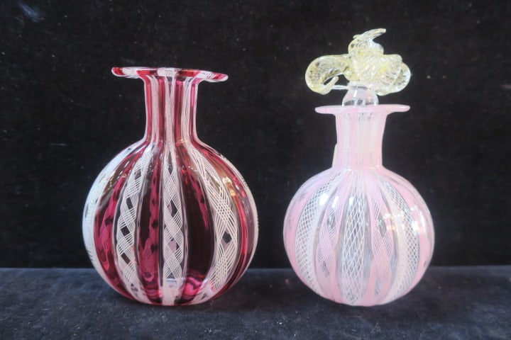 TWO VENETIAN ART GLASS PERFUME