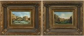 TWO VENETIAN CANAL SCENES, OIL