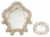 TWO VENETIAN GLASS TABLE MIRRO