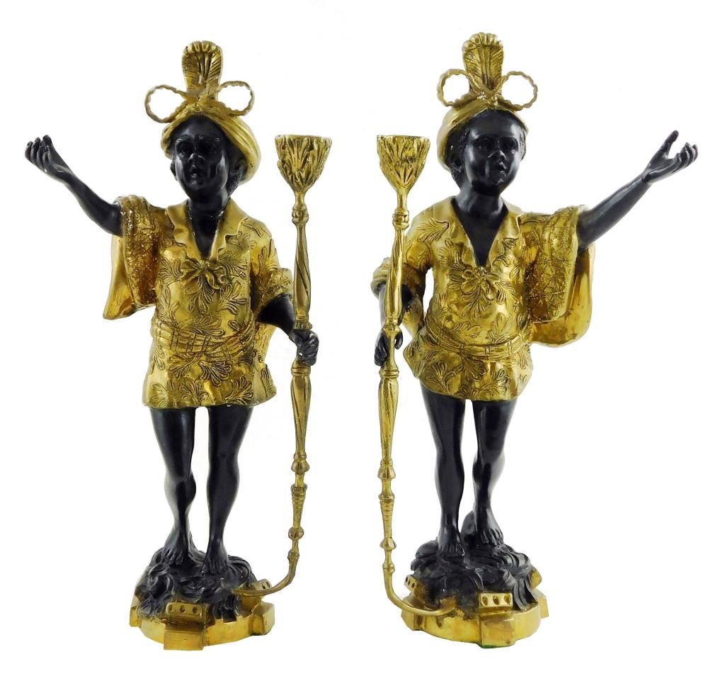 TWO VENETIAN STYLE BLACKAMOOR
