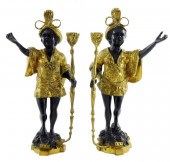 TWO VENETIAN STYLE BLACKAMOOR