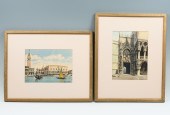 TWO VENICE PAINTINGS BY MARINI