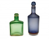 TWO VENINI INCISO GLASS BOTTLE