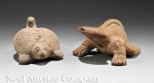 Two Veracruz Animal Form Potte