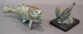 TWO VERDIGRIS PATINATED METAL