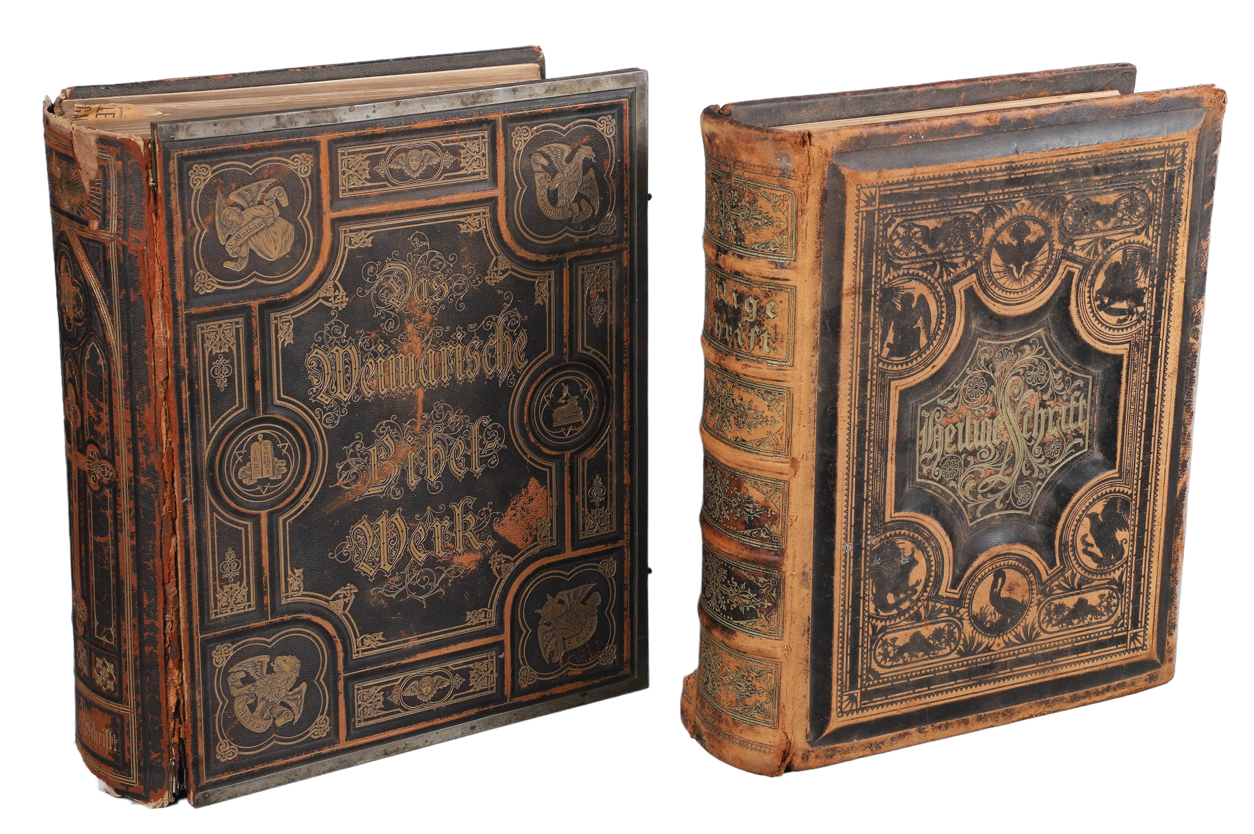 Two very large Bibles in German,