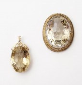 TWO VERY LARGE OVAL SHAPED CUT