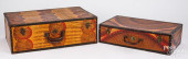 TWO VIBRANT PAINTED WOOD SUITC