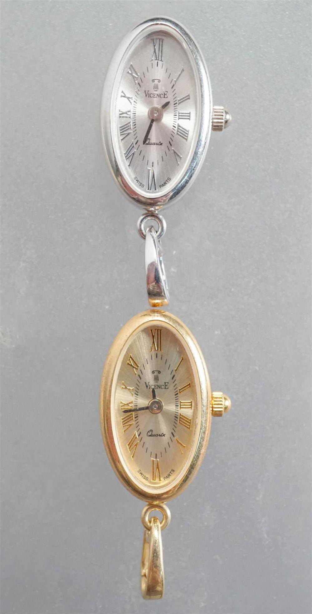 TWO VICENCE 14-KARAT GOLD QUARTZ