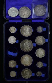 Two Victorian 1887 coin sets;