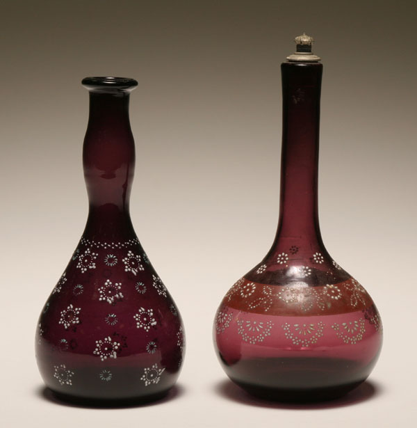 Two Victorian amethyst glass