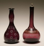 Two Victorian amethyst glass b