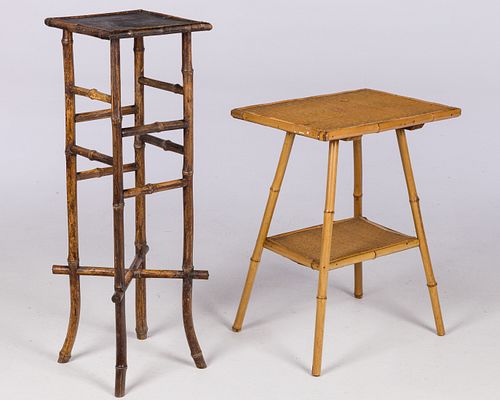 TWO VICTORIAN BAMBOO SIDE TABLES,