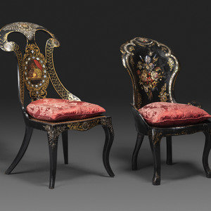 Two Victorian Black Lacquered