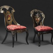 Two Victorian Black Lacquered