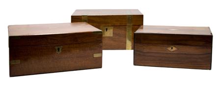 Two Victorian Brass Bound Walnut