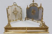 TWO VICTORIAN BRASS FIRESCREEN