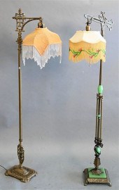 TWO VICTORIAN BRASS FLOOR LAMP