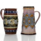 TWO VICTORIAN DOULTON LAMBETH