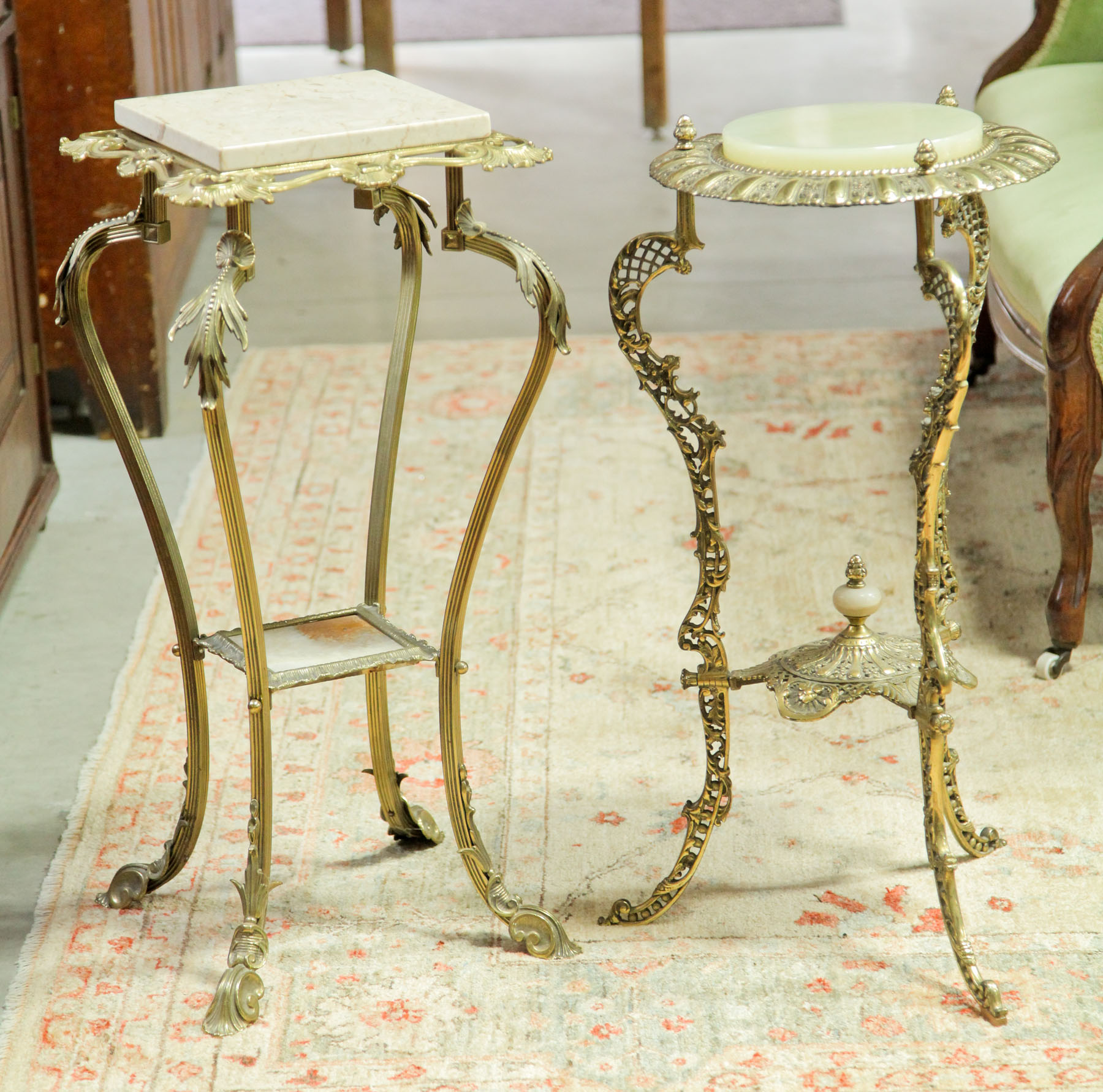 TWO VICTORIAN FERN STANDS. 