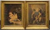 TWO VICTORIAN GILT PAINTED FRA