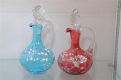 TWO VICTORIAN GLASS CRUETS. Cr