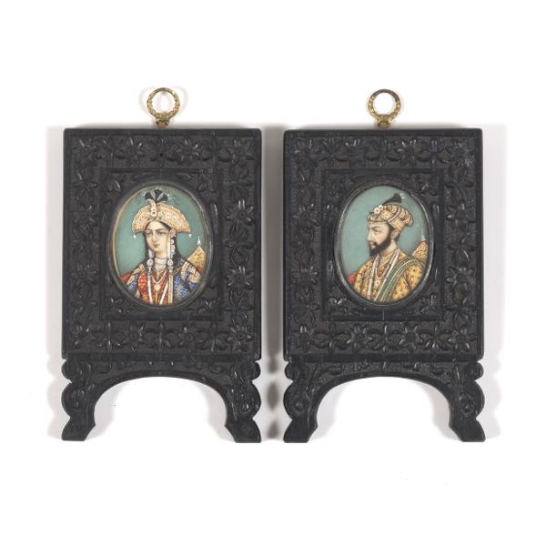 TWO VICTORIAN HAND PAINTED