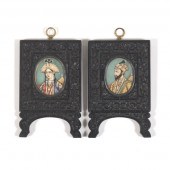 TWO VICTORIAN HAND PAINTED MIN
