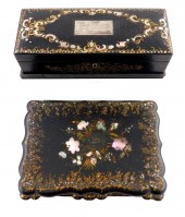 TWO VICTORIAN LACQUERED BOXES