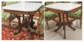 TWO VICTORIAN MARBLE-TOP LAMP