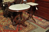 TWO VICTORIAN MARBLE TOP STAND