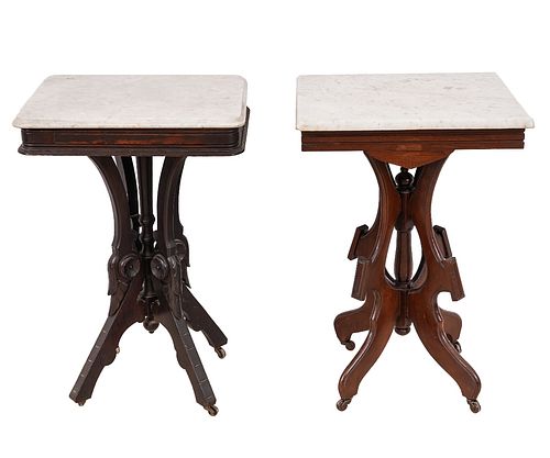 TWO VICTORIAN MARBLE TOP