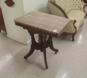 TWO VICTORIAN MARBLE-TOP WALNU