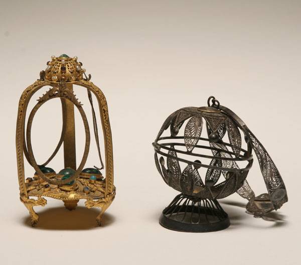 Two Victorian metal whimsies; one