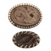 TWO VICTORIAN MOURNING BROOCHE