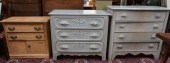 TWO VICTORIAN PAINTED MARBLE T