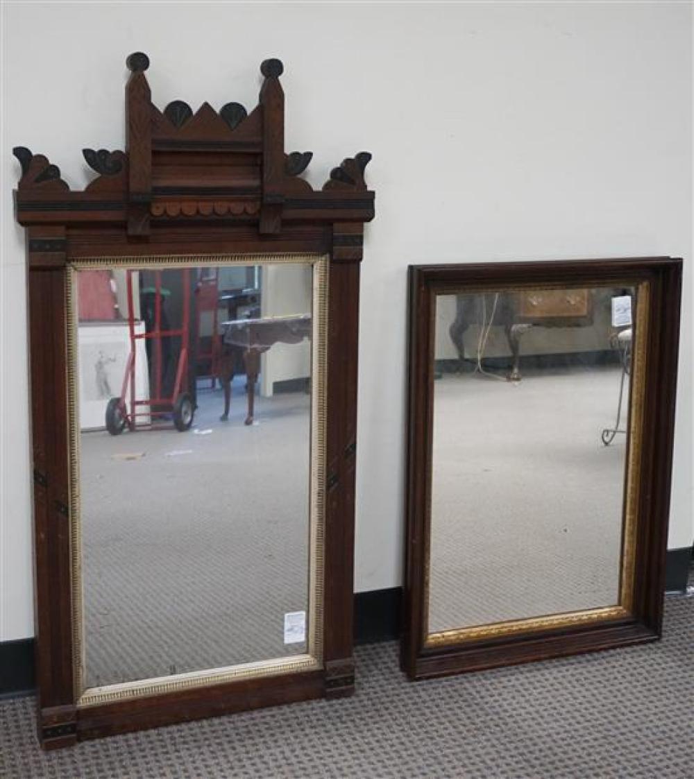 TWO VICTORIAN PARTIAL GILT WALNUT