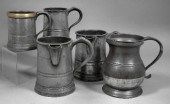 Two Victorian pewter lipped qu