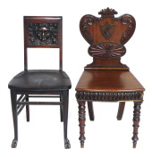 TWO VICTORIAN SIDE CHAIRS, 19T