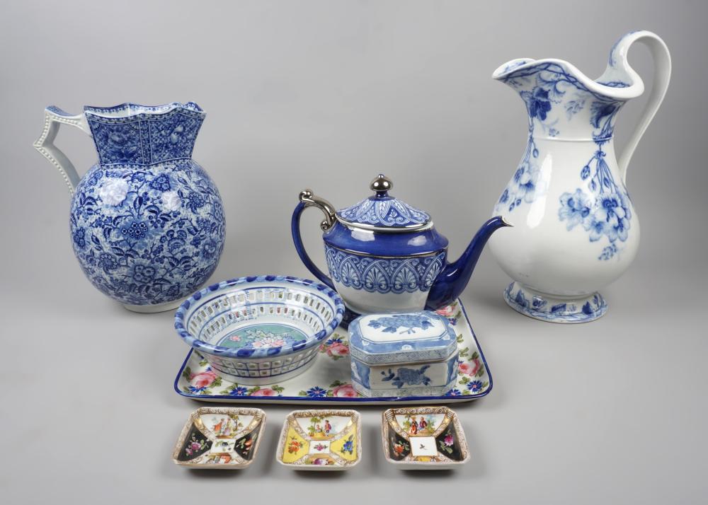 TWO VICTORIAN STONEWARE PITCHERS