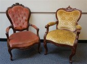 TWO VICTORIAN STYLE CARVED MAH