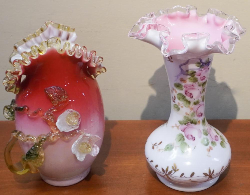 TWO VICTORIAN STYLE DECORATED GLASS
