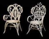 TWO VICTORIAN STYLE WHITE WICK