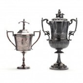TWO VICTORIAN TROPHY FORM SILV