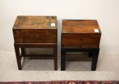 TWO VICTORIAN WALNUT LAP DESKS